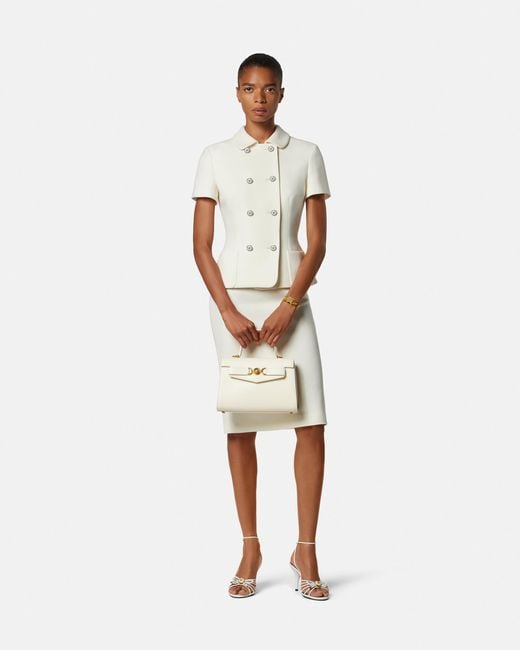 Versace White Double-Wool Crêpe Pencil Skirt