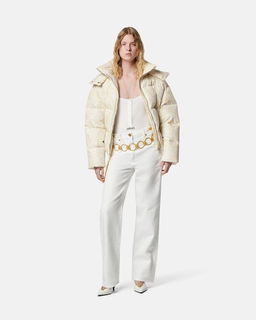 Versace Natural Printed Padded Jacket