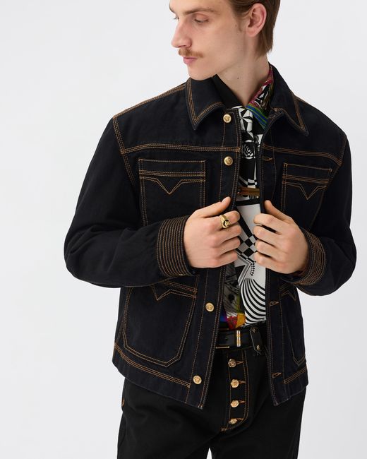 Versace Black Denim Blouson for men