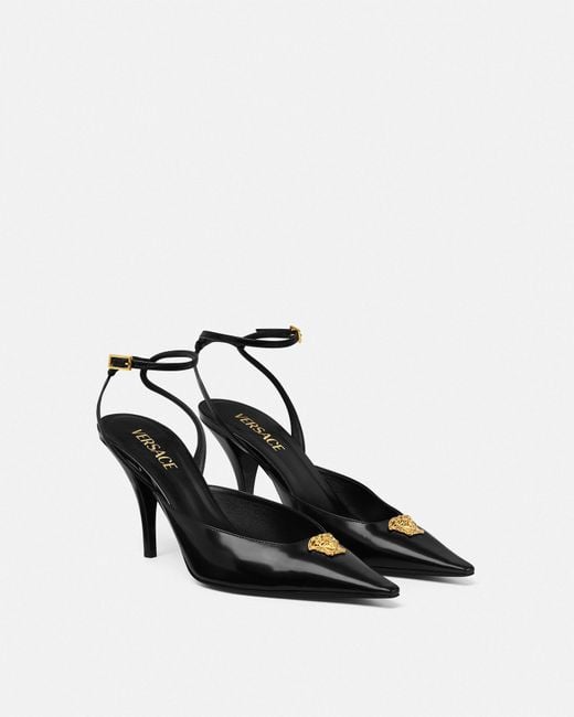 Zapatos De Salón De Piel La Medusa 85 Mm Versace de color White