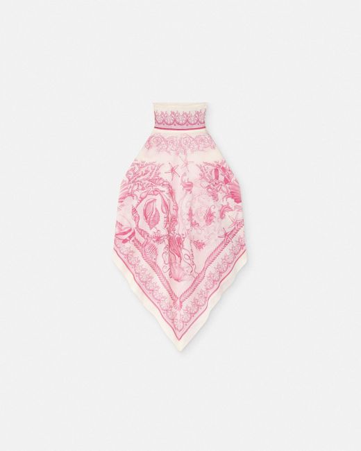 Versace Pink Underwater Barocco Cover-Up Foulard Top