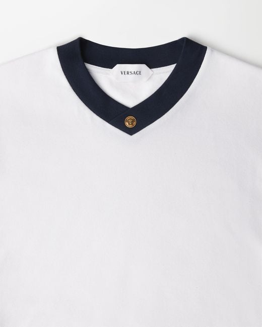 Versace White Stretch Cotton-Jersey T-Shirt