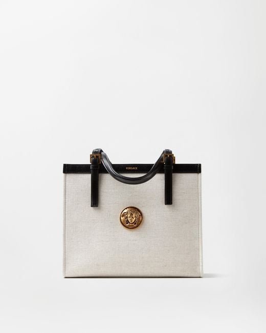 Versace White Rivière Canvas Tote