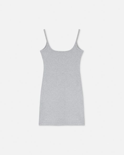 Versace White Embroidered Ribbed Cotton Mini Dress