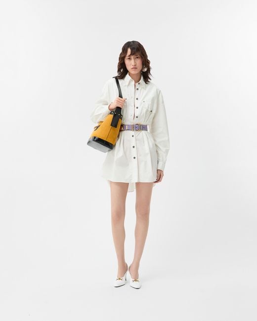 Versace White Cotton-Poplin Mini Dress