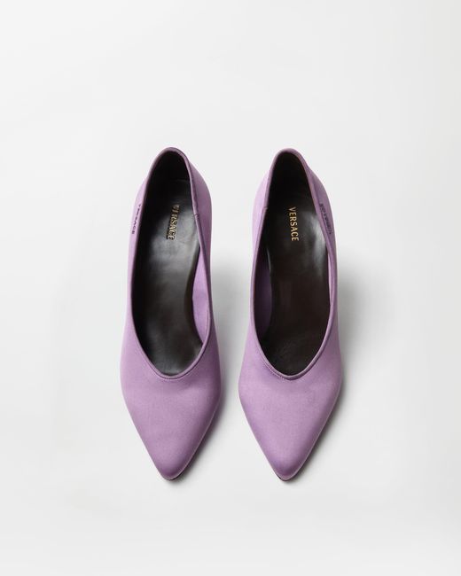 Versace Purple Escarpins Gianni 90 Mm En Satin