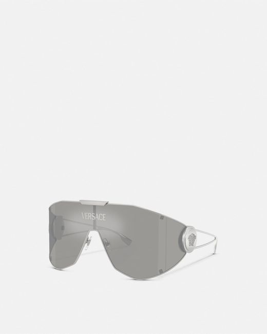 Versace White Medusa Geometric Sunglasses for men