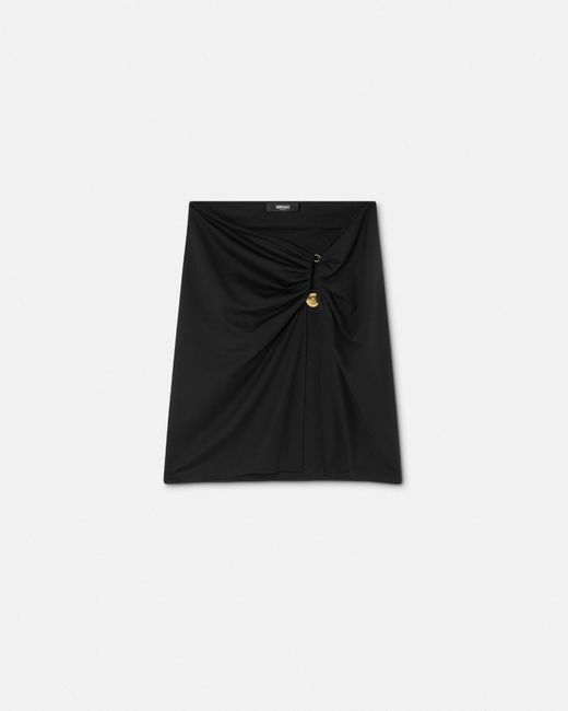 Versace Black Safety Pin Cover-Up Skirt