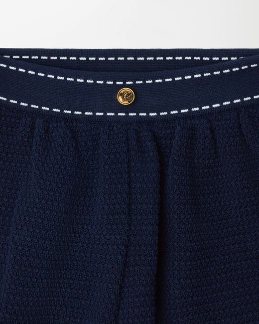 Versace Blue Cotton Knit Shorts