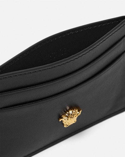 Versace White La Medusa Leather Card Holder for men