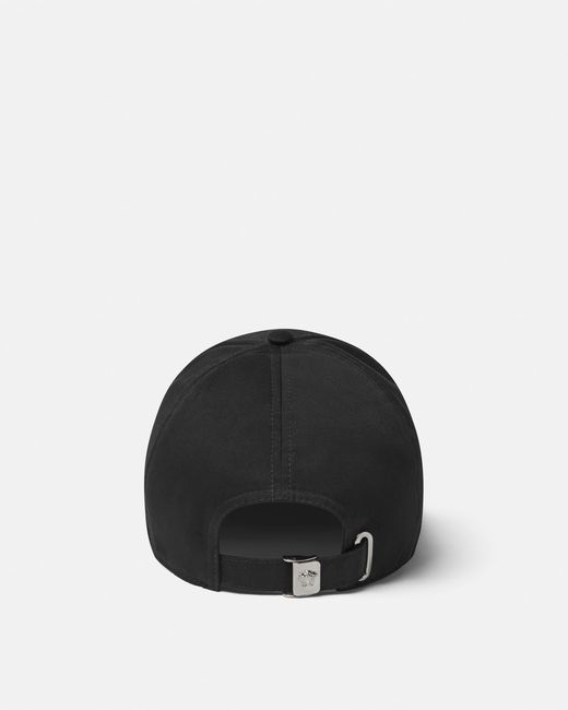 Versace Black Embellished Cotton Baseball Cap for men
