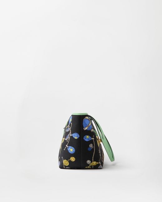 Versace Green Vivian Printed Small Canvas Tote