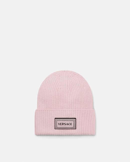Versace Pink Wool Knit Beanie