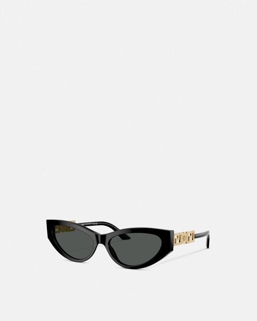 Lunettes De Soleil Ail-De-Chat Greca Strass Versace en coloris White
