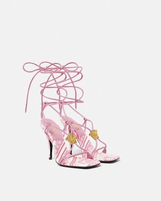 Versace Pink Heeled Sandals