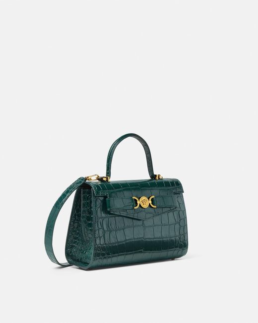 Versace Green Medusa '95 Croc-Effect Top-Handle