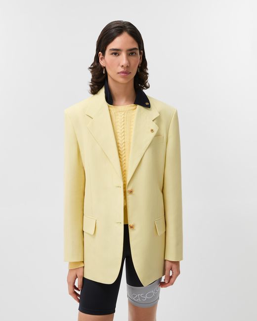 Versace Metallic Wool-Linen Blazer