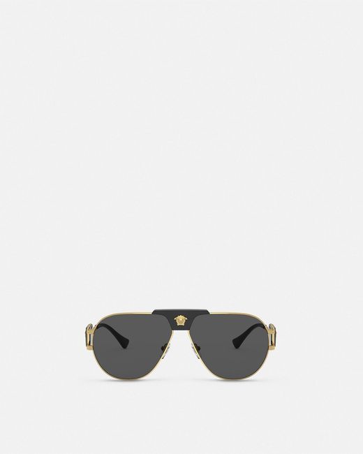 Versace White Special Project Aviator Sunglasses for men