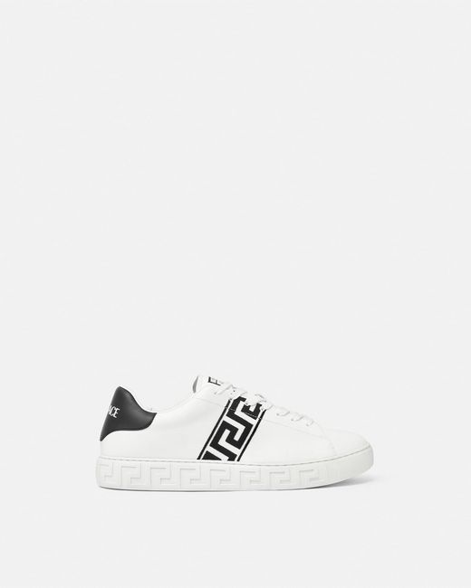 Versace Greca Sneaker Aus Besticktem Nylon in White für Herren