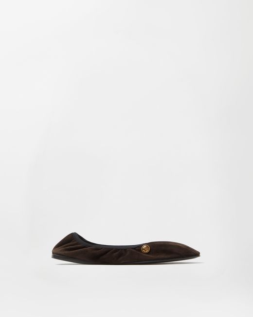 Versace White Guanto Suede Ballerinas