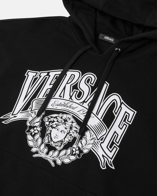 Versace Black Medusa Varsity Hoodie for men