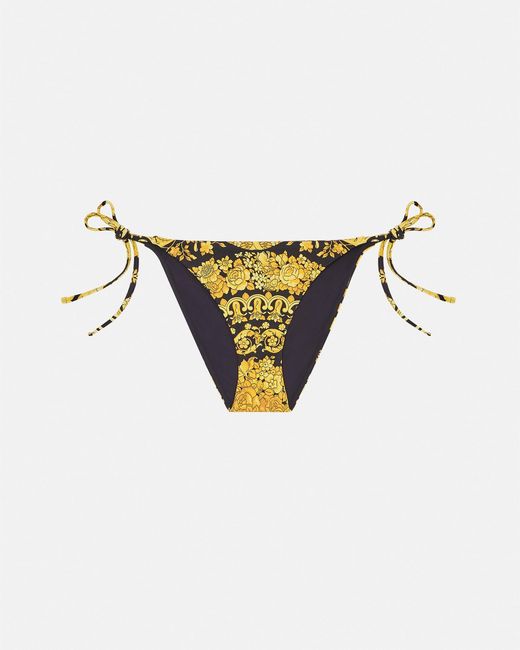 Versace White Printed Nylon-Blend Bikini Bottoms