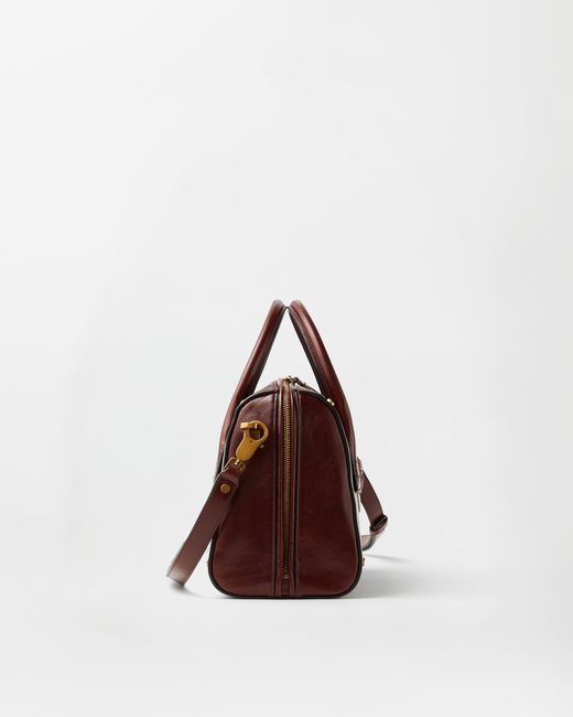 Versace Brown Roomy Leather Boston Bag