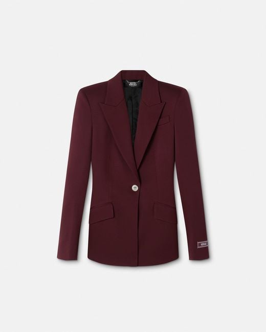 Versace Purple Stretch Wool Blazer