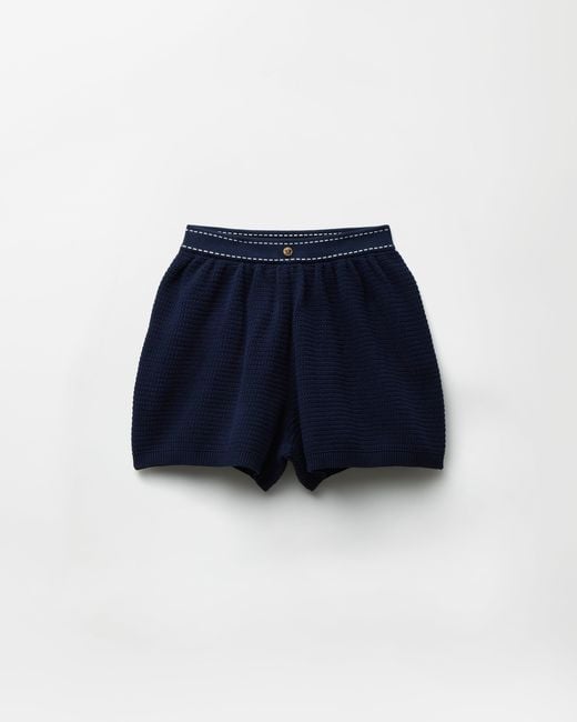 Versace Blue Cotton Knit Shorts