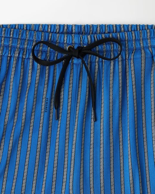 Versace Blue Printed Viscose-Jersey Pajama-Style Pants