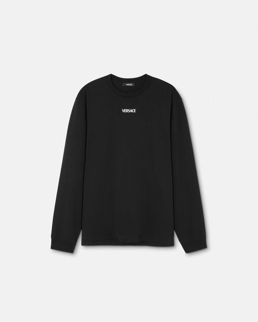 Versace Black Printed Cotton-Jersey Regular T-Shirt for men