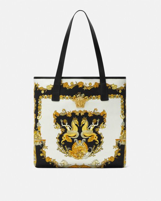 Versace Metallic Coral Theatre La Medusa Canvas Tote Bag for men