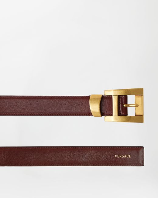 Versace Brown Leather Belt 3 Cm
