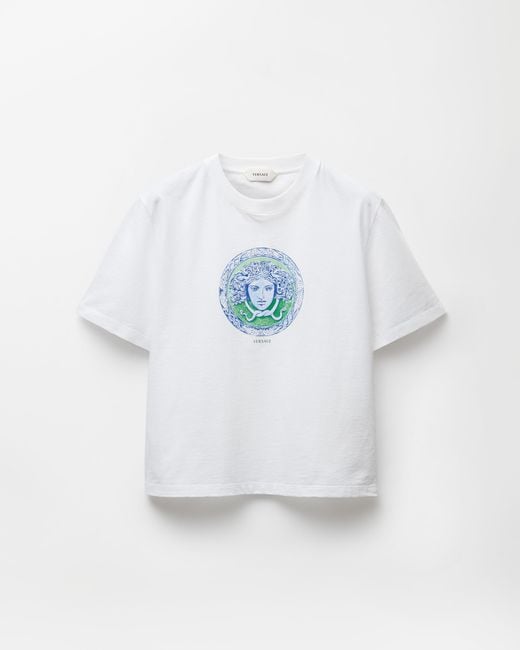 Versace White Printed Cotton-Jersey T-Shirt