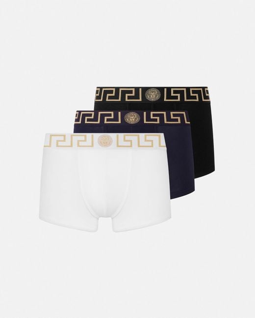 Lot De Trois Boxers Adhérents À Bordure Greca Versace pour homme en coloris Black