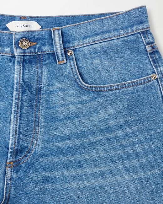 Versace Blue Straight Jeans for men