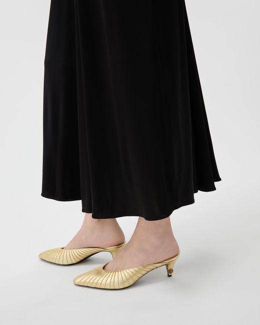 Versace Natural Gianni Metallic Nappa Mules 55 Mm