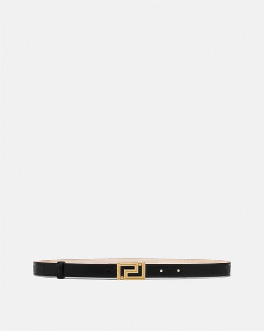 Versace White Greca Goddess Leather Belt 2 Cm