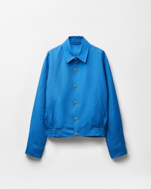 Versace Blue Wool-Linen Blouson for men