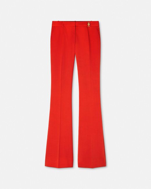 Versace Red Wool Dv Pants