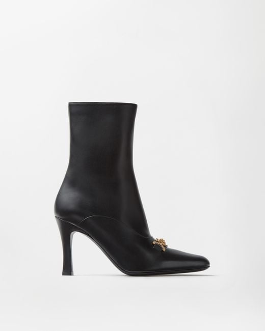 Versace Black Marisa Leather Ankle Boots 90 Mm