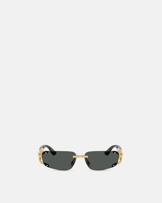 Versace White Medusa Honor Rectangular Sunglasses for men