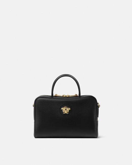 Versace Black La Medusa Boston Tasche Aus Leder