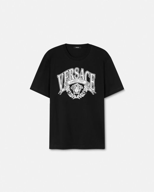 Versace Black T-Shirt With Print for men