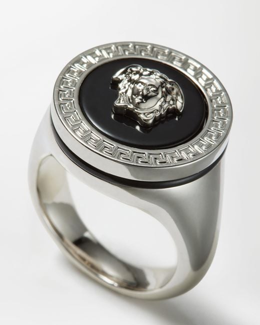 Versace White Medusa Ring for men
