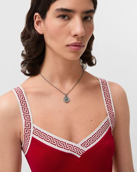 Versace White Medusa Crystal Necklace