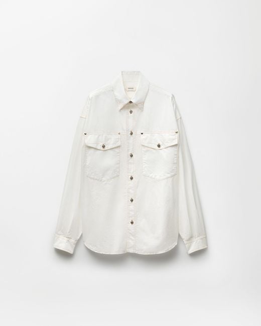 Versace White Cotton-Poplin Loose Shirt for men