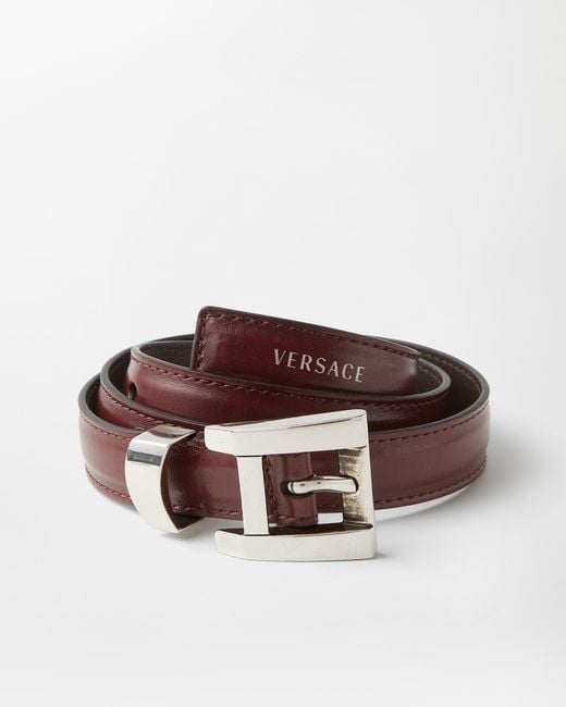 Versace Brown Leather Belt 2 Cm