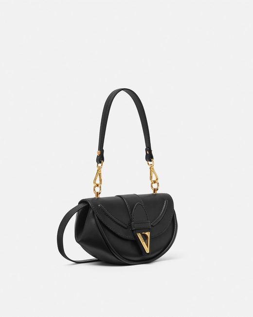 Versace White Virtus Small Leather Shoulder Bag