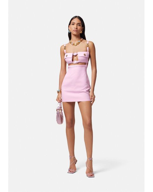 Versace Medusa '95 Cutout Mini Dress in Pink | Lyst